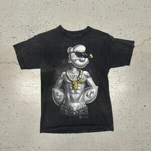 Y2K Popeye black and white cotton tee
